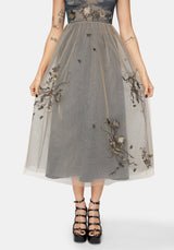 Whim Drache Bestickt Tüll Midaxi Kleid