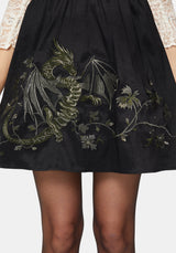 Muse Drache Embroidery Strapless Mini Kleid