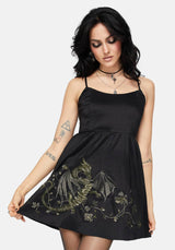 Muse Drache Embroidery Strapless Mini Kleid