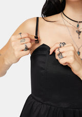 Muse Drache Embroidery Strapless Mini Kleid
