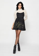 Muse Drache Embroidery Strapless Mini Kleid