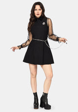 Glasmere Godet Schlange Brosche Mini Kleid