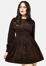 Kora Blumenmuster Bestickt Kordel V Taille Mini Kleid