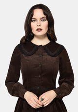 Kora Blumenmuster Bestickt Kordel V Taille Mini Kleid