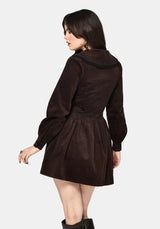 Kora Blumenmuster Bestickt Kordel V Taille Mini Kleid