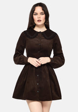 Kora Blumenmuster Bestickt Kordel V Taille Mini Kleid