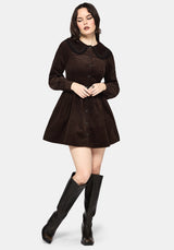 Kora Blumenmuster Bestickt Kordel V Taille Mini Kleid