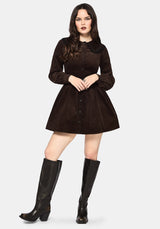 Kora Blumenmuster Bestickt Kordel V Taille Mini Kleid