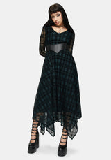 Vesica Beflockt Hexen Knot Taschentuch Saum Midi Kleid