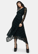 Vesica Beflockt Hexen Knot Taschentuch Saum Midi Kleid