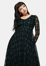 Vesica Beflockt Hexen Knot Taschentuch Saum Midi Kleid