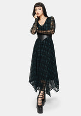 Vesica Beflockt Hexen Knot Taschentuch Saum Midi Kleid