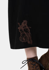 Hexborn Leinenmischung Baba Yaga Bestickt Midi Kleid