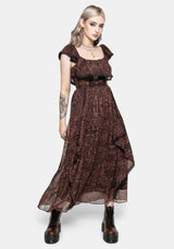 Kells Rüschen Ärmel Spitze Besatz Midaxi Kleid