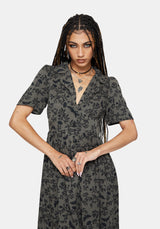 Morgana Midi Hemd Kleid - Grün