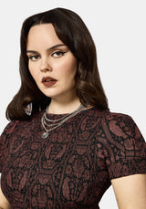 Annabel Umkehren Rabe Druck Gerafft Mini Kleid