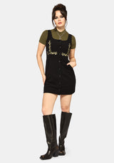 Überfluss Bestickt Kordel Schürzenkleid Mini Kleid