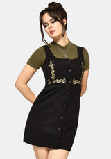 Überfluss Bestickt Kordel Schürzenkleid Mini Kleid