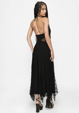 Endora Lace Side Panel Halterneck Maxi Dress