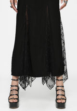 Endora Lace Side Panel Halterneck Maxi Dress