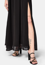 Mircalla Shirred Bardot Maxi Dress