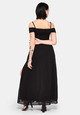 Mircalla Shirred Bardot Maxi Dress