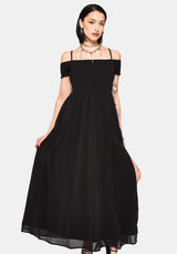 Mircalla Shirred Bardot Maxi Dress