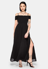 Mircalla Shirred Bardot Maxi Dress