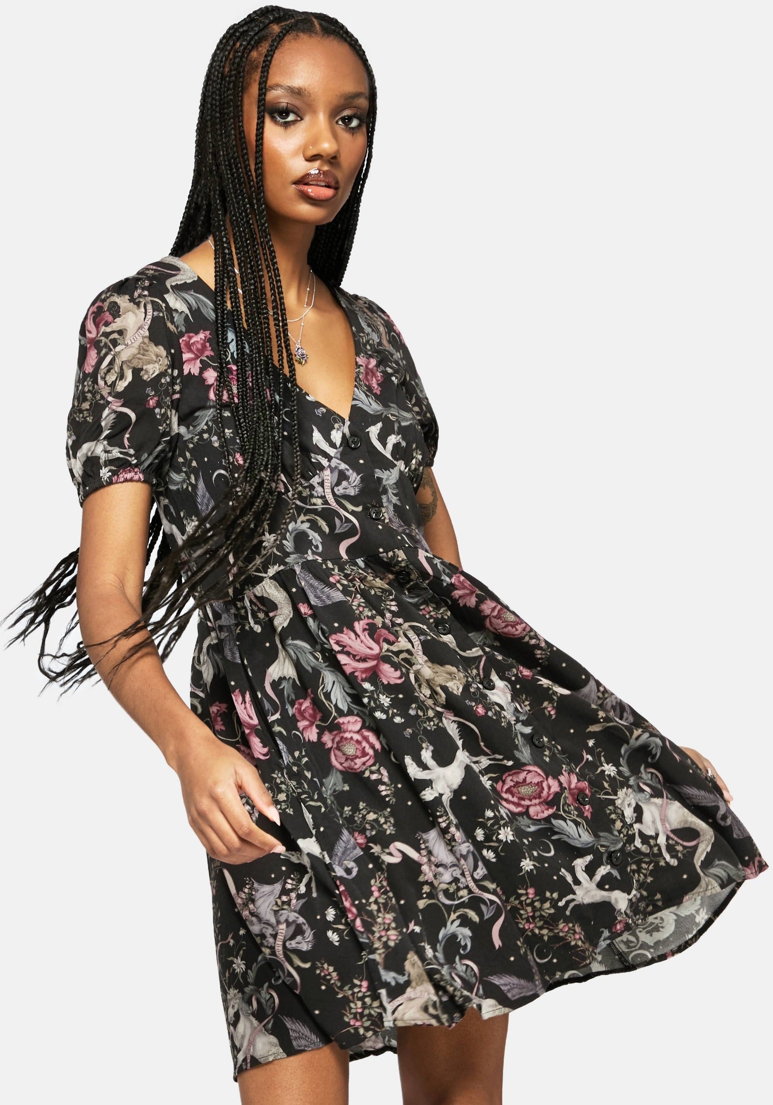 enchanted forest dress Merunicorn Print Button Up Mini – Disturbia Pattern:Multi Print Tommy Hilfiger Women's Polka-Dot designed to make you Color:Long Length Dress
