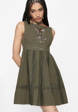Siora Folklore Bestickt Lace Minikleid