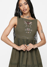 Siora Folklore Bestickt Lace Minikleid