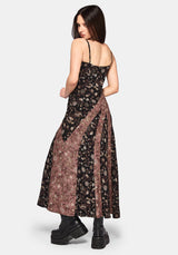 Sylra Ditsy Folk Spliced Print Asymmetric Cami Midaxi Dress