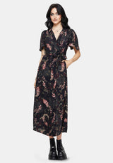 Noctua Eule Fingerhut Bedruckt Wickel Midaxi Hemd Kleid