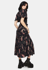 Noctua Eule Fingerhut Bedruckt Wickel Midaxi Hemd Kleid