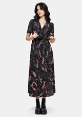 Noctua Eule Fingerhut Bedruckt Wickel Midaxi Hemd Kleid