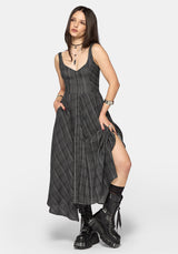 Caledon Karo Gauze Midaxi Kleid