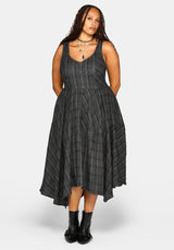 Caledon Karo Gauze Midaxi Kleid