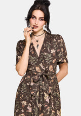 Faela Fairy Tie Waist Wrap Midi Dress EU 34