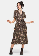 Faela Fairy Tie Waist Wrap Midi Dress EU 34