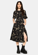 Isolde Mittelalterlich Map Krawatte Rücken Midi Kleid