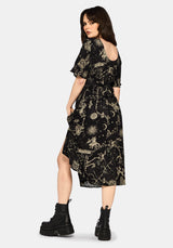 Isolde Mittelalterlich Map Krawatte Rücken Midi Kleid