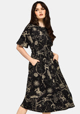 Isolde Mittelalterlich Map Krawatte Rücken Midi Kleid