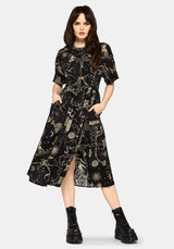 Isolde Mittelalterlich Map Krawatte Rücken Midi Kleid