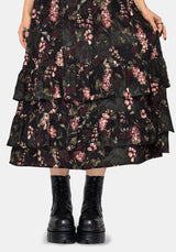 Noctua Eule Fingerhut Bedruckt Gestuft Midaxi Kleid