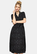 Cameo Blumenmuster Bedruckt Krawatte Gürtel Midi Hemd Kleid