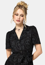 Cameo Blumenmuster Bedruckt Krawatte Gürtel Midi Hemd Kleid