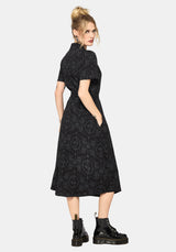 Cameo Blumenmuster Bedruckt Krawatte Gürtel Midi Hemd Kleid