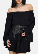 Amarantha Crinkle Bardot Mini Dress