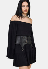 Amarantha Crinkle Bardot Mini Dress