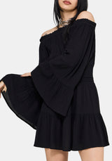 Amarantha Crinkle Bardot Mini Dress